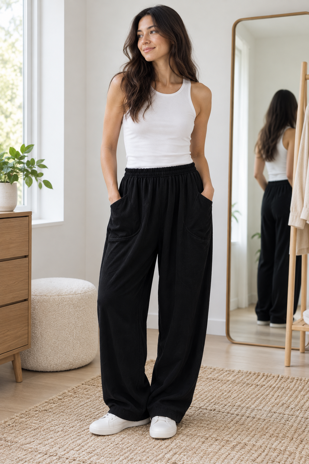 Black Relaxed Pocket Trousers view 2