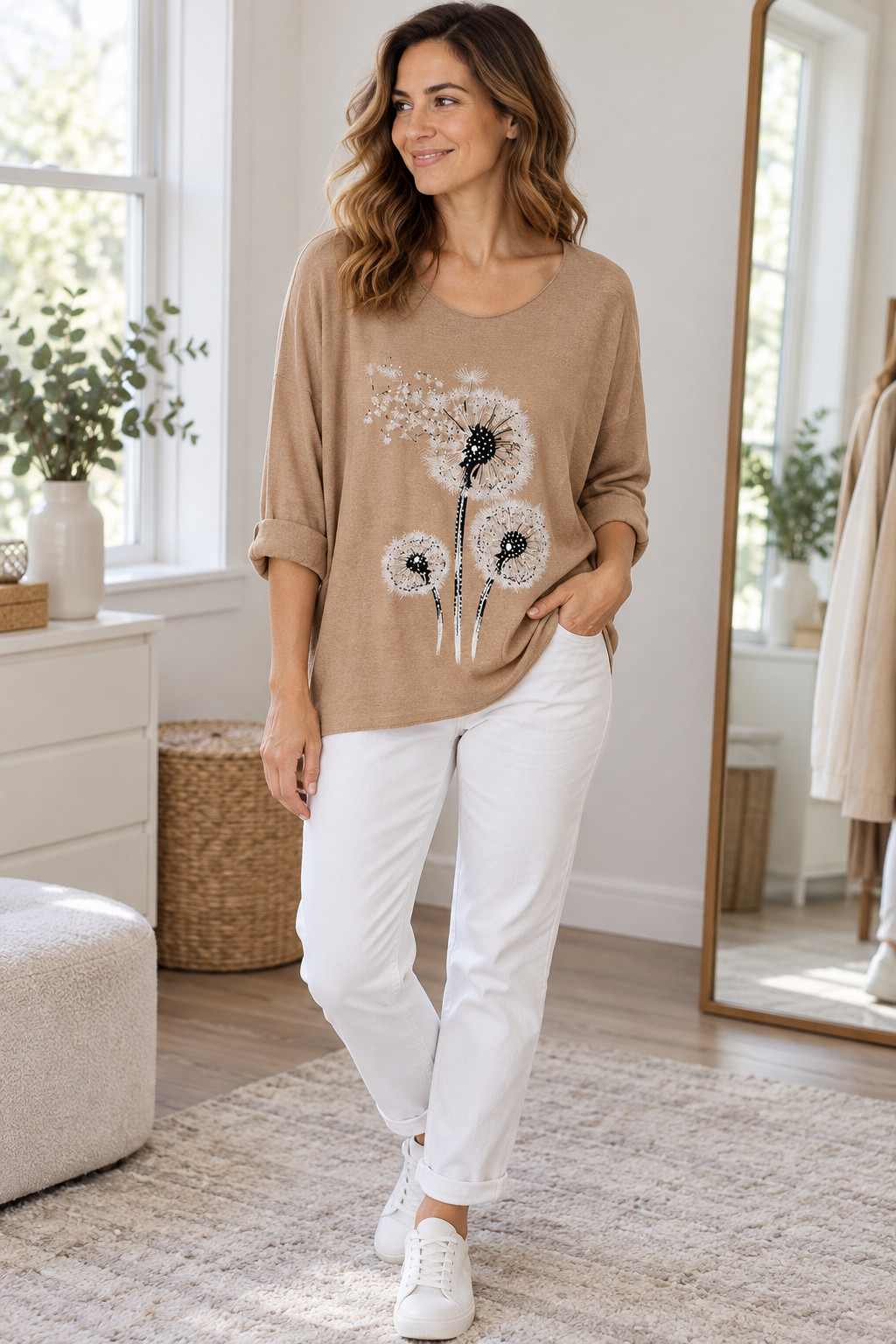 Camel Dandelion Motif Top view 2