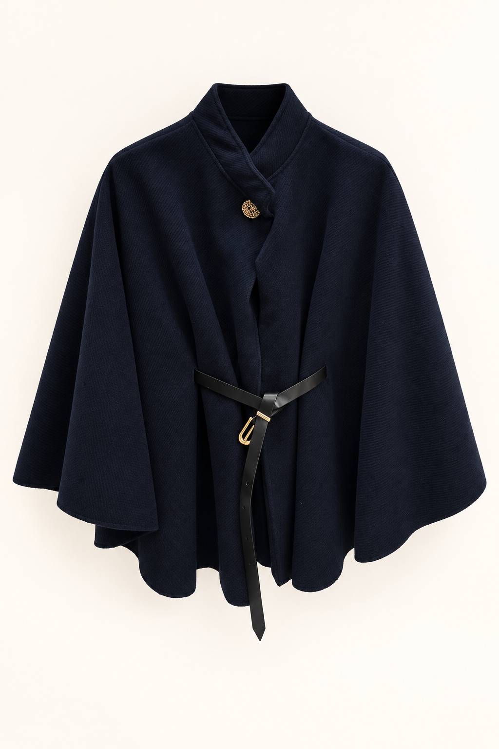 Navy Belted Cape Style Layer