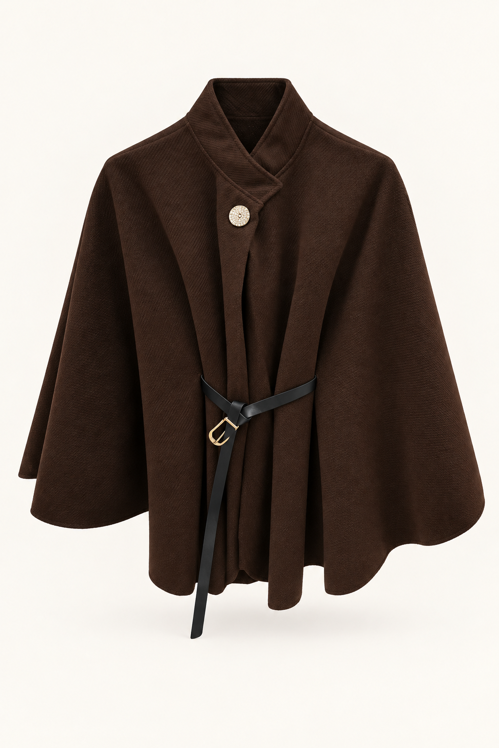 Chocolate brown Belted Cape Style Layer