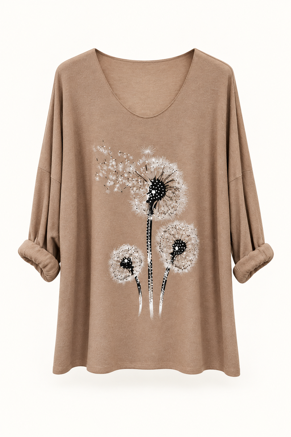 Camel Dandelion Motif Top