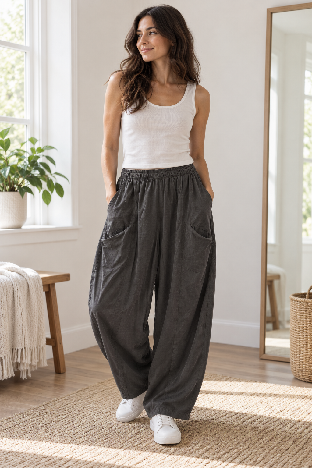 Charcoal Relaxed Pocket Trousers view 2